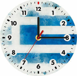 Wandklok Griekse vlag (∅ 19 cm.)