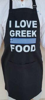 Keukenschort "I Love Greek Food"