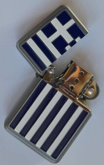 Lighter Greek Flag (Zippo-Style)