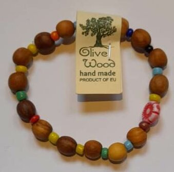 Armband Olijfhout Kind Gekleurd