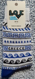 Socks Greece/Meandros White Size 36-40