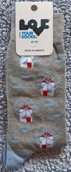 Socken Griechische Windm&uuml;hle Gr&ouml;&szlig;e 41-46