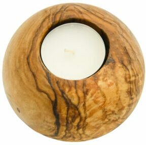 Tea Light Holder Sphere Olive Wood