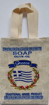 Zeeptasje Greece (inclusief olijf/lavendelzeepje)