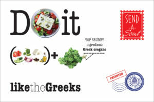 Postkaart &quot;Griekse Salade-Mix&quot;