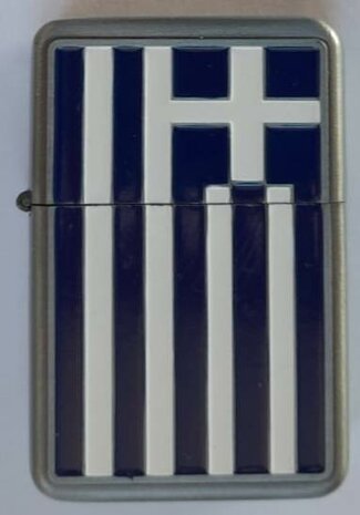 Lighter Greek Flag (Zippo-Style)