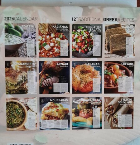 Kalender "Greek Recipes" 2026