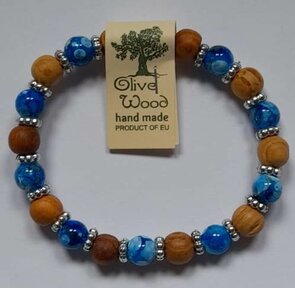 Armband Olijfhout Volwassenen Blauw