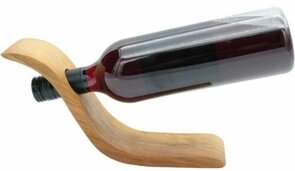 Wijnfleshouder "S-vorm" Olijfhout