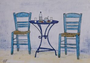 Postkarte "At The Ouzerie“