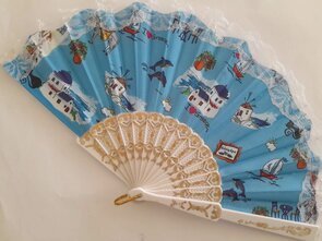 Fan "I Love Greece" Blau