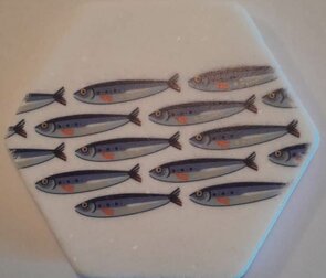 Marmeren Onderzetter Sardientjes