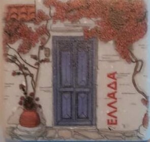 Marmeren Magneet Blauwe Deur