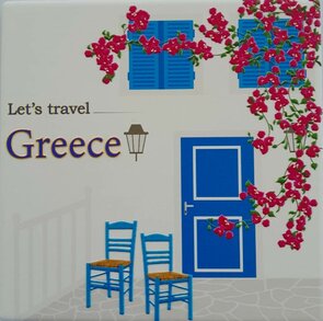 Onderzetter "Let's Travel Greece"